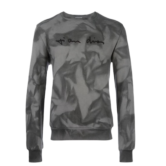 Dior Tie-Dye Sweatshirt Embroidered 2017 Runway New Size Small $790